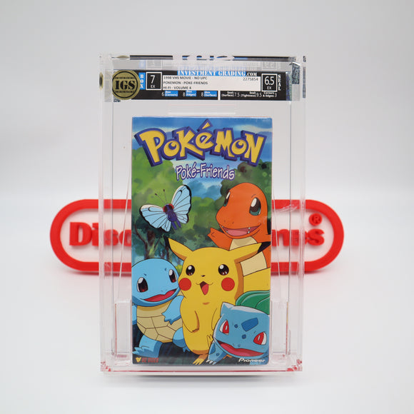 POKEMON: POKE-FRIENDS - IGS GRADED 7.0 BOX & 6.5 SEAL! NEW & Factory Sealed with Authentic H-Overlap Seam! (VHS)