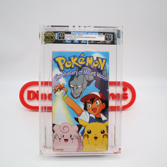 POKEMON: THE MYSTERY OF MOUNT MOON - IGS GRADED 6.5 BOX & 6.5 SEAL! NEW & Factory Sealed with Authentic V-Overlap Seam! (VHS)