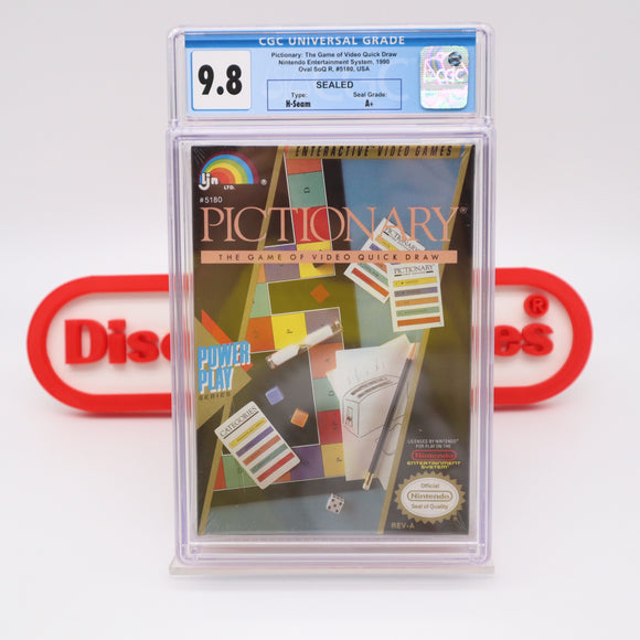 #500 - PICTIONARY: THE GAME OF VIDEO QUICK DRAW - CGC GRADED 9.8 A+ (NES Nintendo) - THE DISCOUNTGAMES COLLECTION