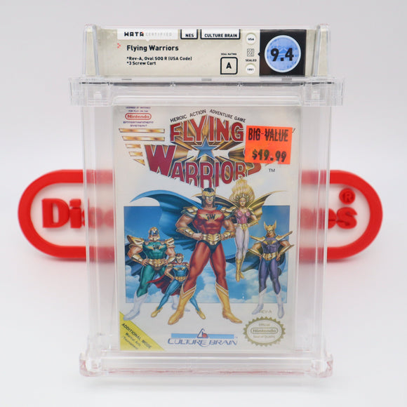 #245 - FLYING WARRIORS - WATA GRADED 9.4 A (NES Nintendo) - THE DISCOUNTGAMES COLLECTION
