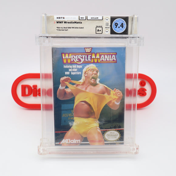 #775 - WWF WRESTLEMANIA - HULK HOGAN! WATA GRADED 9.4 A+ (NES Nintendo) - THE DISCOUNTGAMES COLLECTION