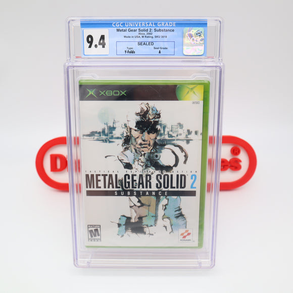 METAL GEAR SOLID 2 II: SUBSTANCE - CGC GRADED 9.4 A! NEW & Factory Sealed! (XBOX)