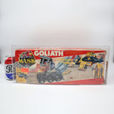 GOLIATH: RACE CAR & TRANSPORT MISSILE LAUNCHER & JET FIGHTER - 1987 KENNER MASK / M.A.S.K. - AFA GRADED 40 G! NEW Authentic & Factory Sealed!