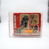 GOLIATH: RACE CAR & TRANSPORT MISSILE LAUNCHER & JET FIGHTER - 1987 KENNER MASK / M.A.S.K. - AFA GRADED 40 G! NEW Authentic & Factory Sealed!