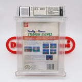 #628 - STADIUM EVENTS: FAMILY FUN FITNESS (PAL Version) - WATA GRADED 8.0 CIB (NES Nintendo) - THE DISCOUNTGAMES COLLECTION