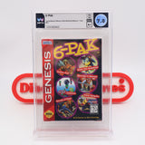 6-PAK SONIC THE HEDGEHOG, COLUMNS, STREETS OF RAGE +3 / WATA GRADED 7.0 A+! NEW & Factory Sealed! (Sega Genesis)
