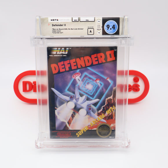 DEFENDER II 2 - ROUND SOQ! WATA GRADED 9.4 A! NEW & Factory Sealed with Authentic H-Seam! (NES Nintendo)
