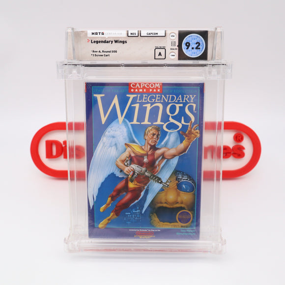 LEGENDARY WINGS with ROUND SOQ! WATA GRADED 9.2 A! NEW & Factory Sealed with Authentic H-Seam! (NES Nintendo)