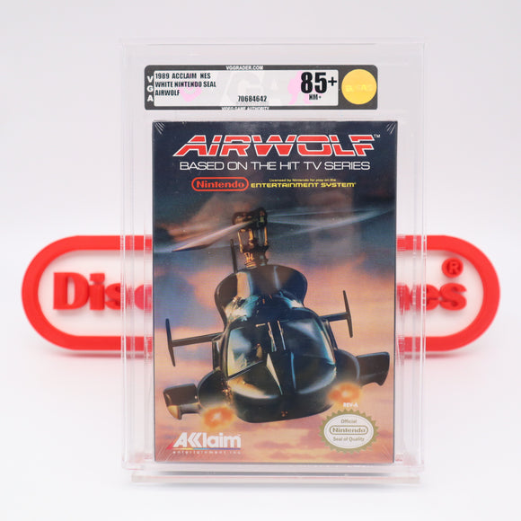 AIRWOLF / AIR WOLF - VGA GRADED 85+ NM+ GOLD! NEW & Factory Sealed with Authentic H-Seam! (NES Nintendo)