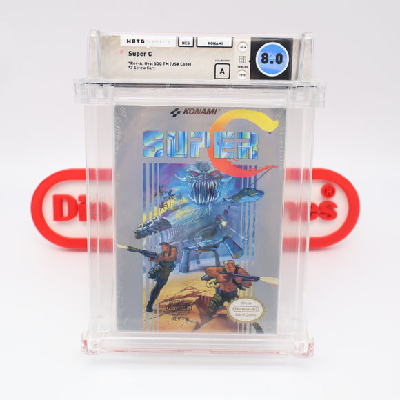 SUPER C / SUPER CONTRA - WATA GRADED 8.0 A! NEW & Factory Sealed with Authentic H-Seam! (NES Nintendo)