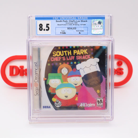 SOUTH PARK: CHEF'S LUV / LOVE SHACK - CGC GRADED 8.5 A+! NEW & Factory Sealed! (Sega Dreamcast)