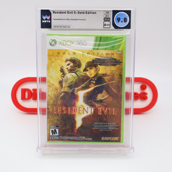 RESIDENT EVIL 5 V: GOLD EDITION - WATA GRADED 9.8 A++! NEW & Factory Sealed! (XBox 360)