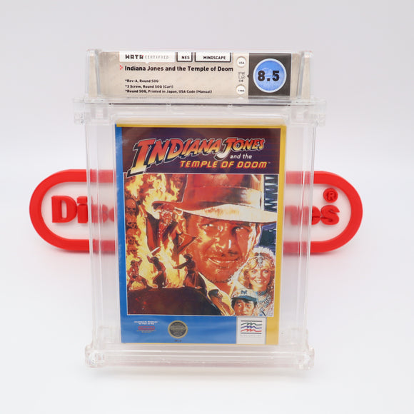 INDIANA JONES AND THE TEMPLE OF DOOM (MINDSCAPE) - WATA GRADED 8.5 CIB! (NES Nintendo)