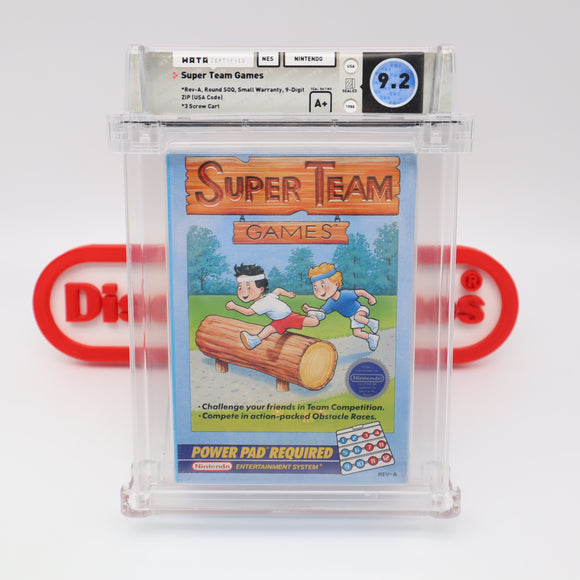 SUPER TEAM GAMES - ROUND SOQ! WATA GRADED 9.2 A+! NEW & Factory Sealed with Authentic H-Seam! (NES Nintendo)