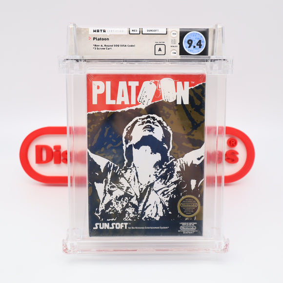 PLATOON - ROUND SOQ! WATA GRADED 9.4 A! NEW & Factory Sealed with Authentic H-Seam! (NES Nintendo)