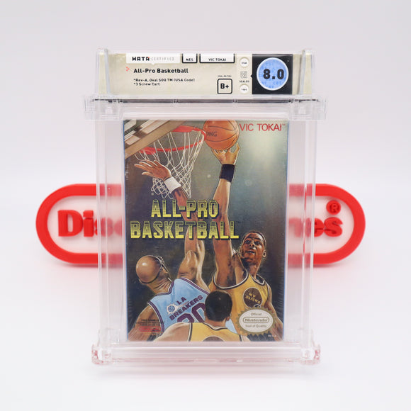 ALL-PRO BASKETBALL - WATA GRADED 8.0 B+! NEW & Factory Sealed with Authentic H-Seam! (NES Nintendo)