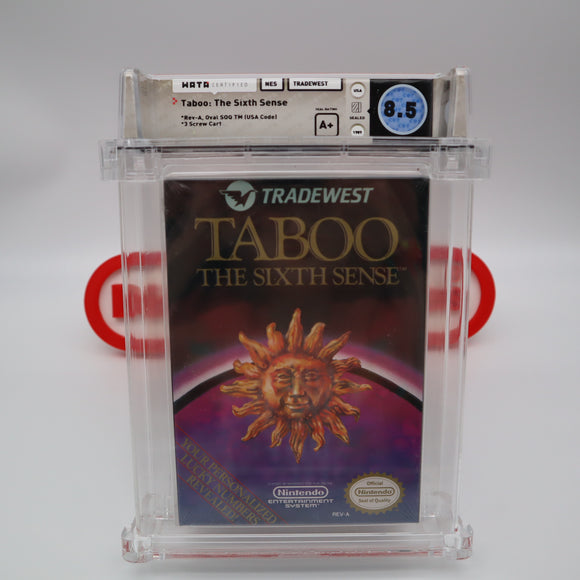 TABOO: THE SIXTH SENSE / 6TH - WATA GRADED 8.5 A+! NEW & Factory Sealed with Authentic H-Seam! (NES Nintendo)