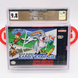 BUGS BUNNY: RABBIT RAMPAGE - CGC PEDIGREE GRADED 9.8 CIB with 9.9 CART & MANUAL! (SNES Super Nintendo)