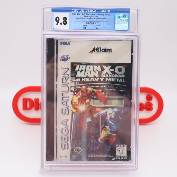 MARVEL'S IRON MAN X-O MANOWAR IN HEAVY METAL - CGC GRADED 9.8 A++! NEW & Factory Sealed! (Sega Saturn)