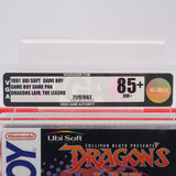 DRAGON'S LAIR: THE LEGEND - VGA GRADED 85+ NM+ GOLD! NEW & Factory Sealed with Authentic H-Seam! (Game Boy Original)