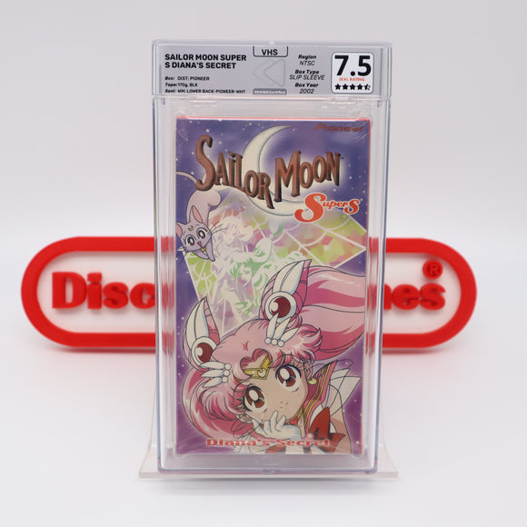 SAILOR MOON: SUPER S - DIANA'S SECRET - REWIND GRADED 7.5 & 4.5 OUT OF 5 STAR SEAL! NEW & Factory Sealed with Authentic V-Overlap Seam! (VHS)