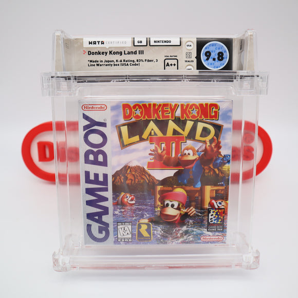 DONKEY KONG LAND III 3 - WATA GRADED 9.8 A++ NEW & Factory Sealed! (Game Boy Original)