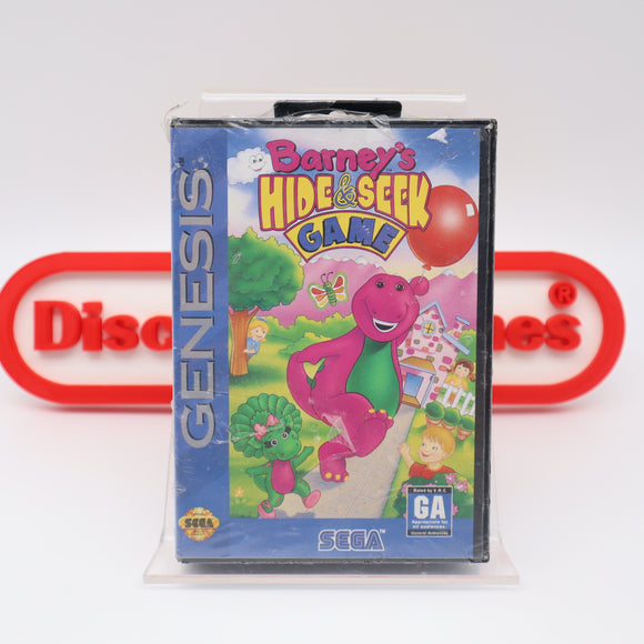 BARNEY'S HIDE & SEEK GAME - NEW & Factory Sealed with Authentic V-Overlap Seam! (Sega Genesis)