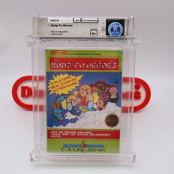 KUNG-FU HEROES - WATA GRADED 6.5 A+! ROUND SOQ! NEW & Factory Sealed with Authentic H-Seam! (NES Nintendo)