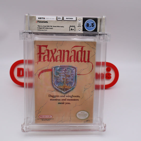 FAXANADU - WATA GRADED 8.5 A+! NEW & Factory Sealed with Authentic H-Seam! (NES Nintendo)