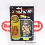 ROMBA WITH COLLECTOR'S COIN! AFA GRADED 70+ Y-EX+ 92 BACK - NEW Authentic & Factory Sealed! (MOC Vintage Star Wars Figure)