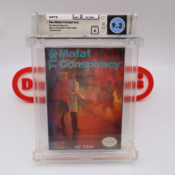 THE MAFAT CONSPIRACY - WATA GRADED 9.2 A! NEW & Factory Sealed with Authentic H-Seam! (NES Nintendo)