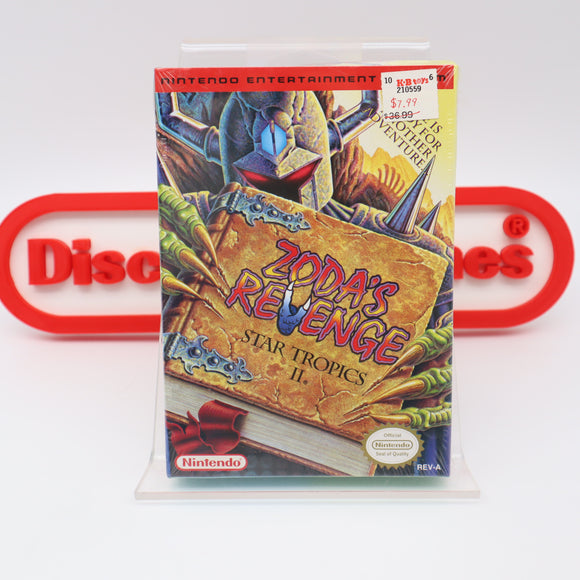 STAR TROPICS II 2: ZODA'S REVENGE - NEW & Factory Sealed with Authentic H-Seam! (NES Nintendo)