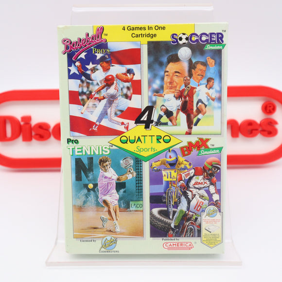 QUATTRO SPORTS (4 GAMES IN 1) - NEW & Factory Sealed with Authentic 3-Sided Seam! (NES Nintendo)