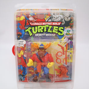 MONTY MOOSE - 1992 PLAYMATES - NEW Authentic & Factory Sealed + CASE! (MOC Vintage TMNT Figure)