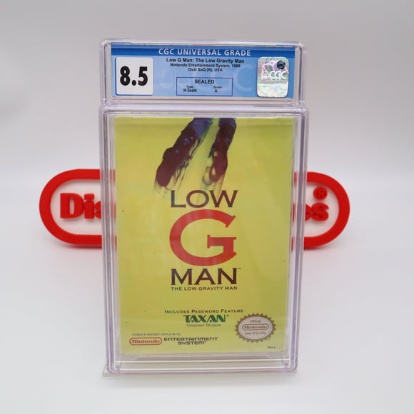 LOW G MAN: THE LOW GRAVITY MAN - CGC GRADED 8.5 A! NEW & Factory Sealed with Authentic H-Seam! (NES Nintendo)