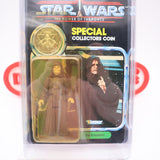 THE EMPEROR WITH COIN - POTF 92 BACK - NEW Authentic & Factory Sealed + STAR CASE! (MOC Vintage Star Wars Figure)