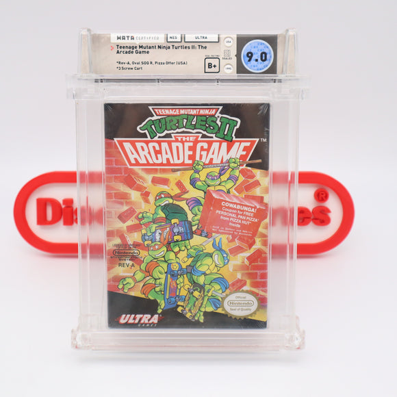 #677 - TEENAGE MUTANT NINJA TURTLES II: THE ARCADE GAME - WATA GRADED 9.0 B+ (NES Nintendo) - THE DISCOUNTGAMES COLLECTION