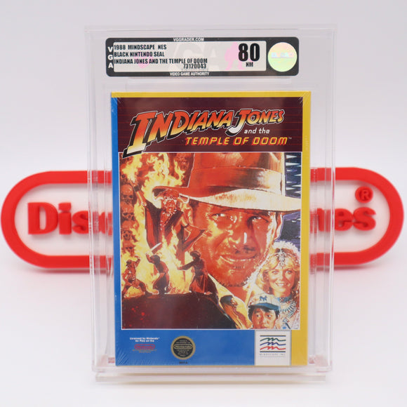 #318 - INDIANA JONES AND THE TEMPLE OF DOOM (MINDSCAPE) - VGA GRADED 80 NM (NES Nintendo) - THE DISCOUNTGAMES COLLECTION