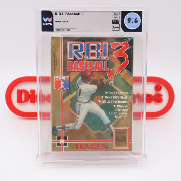 #533 - R.B.I. BASEBALL 3 - WATA GRADED 9.6 A++ (NES Nintendo) - THE DISCOUNTGAMES COLLECTION