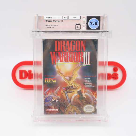 #207 - DRAGON WARRIOR III - WATA GRADED 7.5 B+ (NES Nintendo) - THE DISCOUNTGAMES COLLECTION