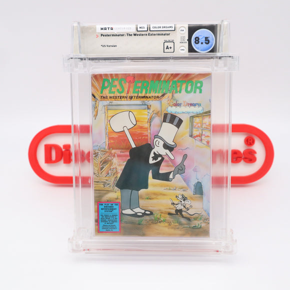 #497 - PESTERMINATOR: THE WESTERN EXTERMINATOR - WATA GRADED 8.5 A+ (NES Nintendo) - THE DISCOUNTGAMES COLLECTION
