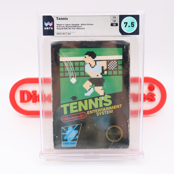 #680 - TENNIS - WATA GRADED 7.5 CIB (Matte Sticker, Round SOQ, 5 Screw, No Codes, Hangtab) (NES Nintendo) - THE DISCOUNTGAMES COLLECTION