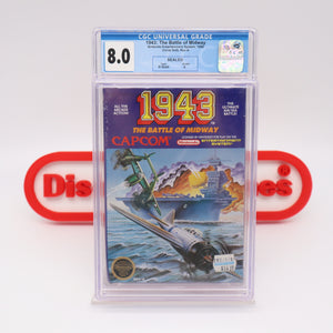 #003 - 1943: THE BATTLE OF MIDWAY - CGC GRADED 8.0 A (NES Nintendo) - THE DISCOUNTGAMES COLLECTION