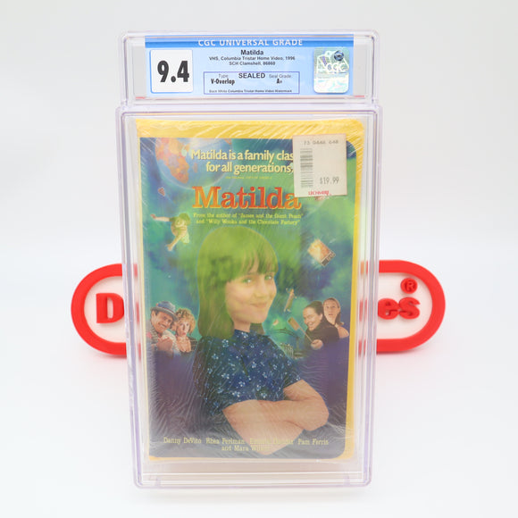 MATILDA - CGC GRADED 9.4 A+! NEW & Factory Sealed with Authentic V-Overlap Seam! (VHS) (CRACKED CASE)