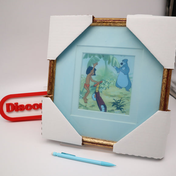 FRAMED Original One-Of-A-Kind Hand-Painted Artwork: MOWGLI & BALOO - THE JUNGLE BOOK From 1967 Wonderful World of Disney UK Annual