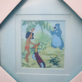 FRAMED Original One-Of-A-Kind Hand-Painted Artwork: MOWGLI & BALOO - THE JUNGLE BOOK From 1967 Wonderful World of Disney UK Annual