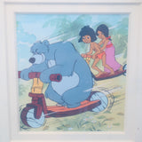 FRAMED Original One-Of-A-Kind Hand-Painted Artwork: MOWGLI,  BALOO & VILLAGE GIRL - THE JUNGLE BOOK From 1967 Wonderful World of Disney UK Annual