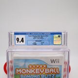 SUPER MONKEY BALL: BANANA BLITZ - CGC GRADED 9.4 A! NEW & Factory Sealed! (Nintendo Wii)