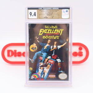 BILL & TED'S EXCELLENT VIDEO GAME ADVENTURE - CGC PEDIGREE GRADED 9.4 A+! NEW & Factory Sealed with Authentic H-Seam! (NES Nintendo)