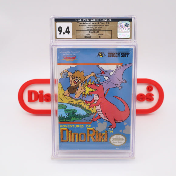 THE ADVENTURES OF DINO RIKI - CGC PEDIGREE GRADED 9.4 A+! NEW & Factory Sealed with Authentic H-Seam! (NES Nintendo)